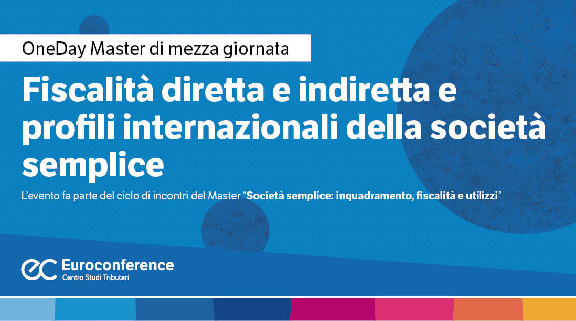 Fiscalità diretta e indiretta e profili internazionali della società semplice